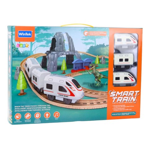 Zestaw Pociąg Kolejka Elektryczna Park Dinozaurów Światła Dźwięki 76 cm LEAN Toys