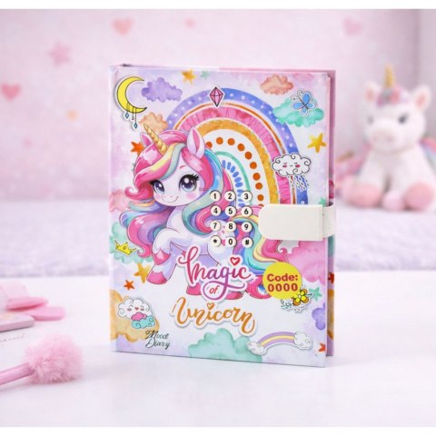 Uroczy Pamiętnik Notatnik Na Kod Jednorożec Melodie Kolorowe Strony LEAN Toys