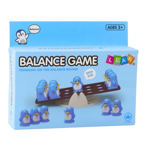 Gra Zręcznościowa Edukacyjna Dla Dzieci Balansujące Pingwiny Niebieskie LEAN TOYS