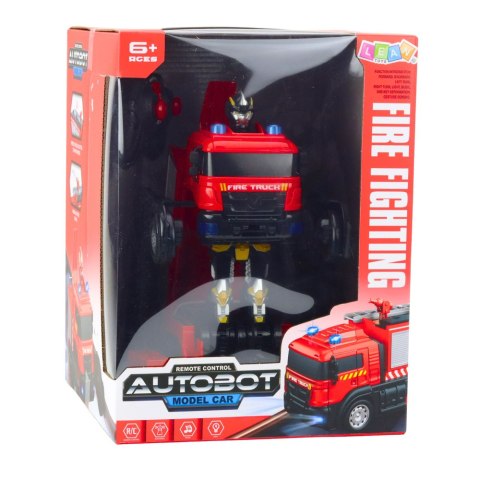 Robot Samochód Straż Pożarna 2w1 Zdalnie Sterowany RC Światła Dźwięki Woda LEAN Toys