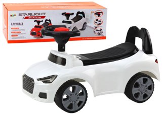 Samochód Jeździk Z Oparciem QX-3396 Klakson Schowek Biały LEAN CARS