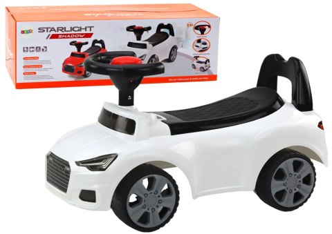 Samochód Jeździk Z Oparciem QX-3396 Klakson Schowek Biały LEAN CARS