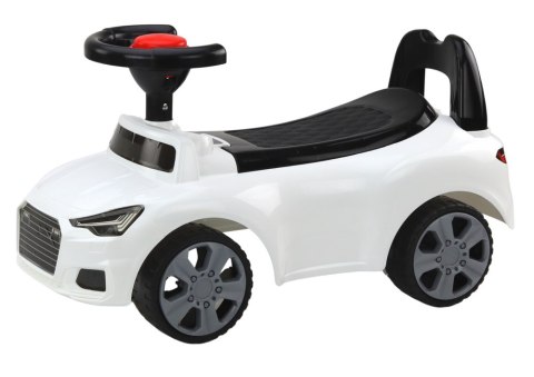 Samochód Jeździk Z Oparciem QX-3396 Klakson Schowek Biały LEAN CARS