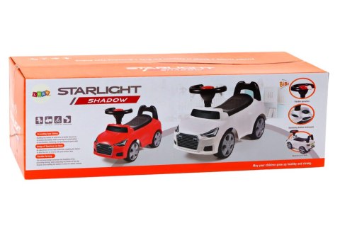 Samochód Jeździk Z Oparciem QX-3396 Klakson Schowek Biały LEAN CARS