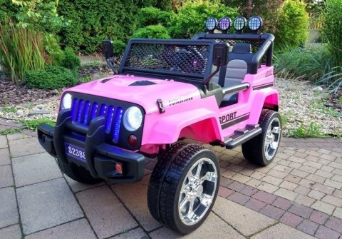 Auto na Akumulator S2388 Jeep Różowy 4x45W LEAN CARS