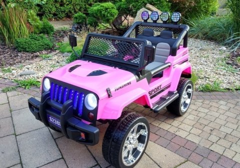 Auto na Akumulator S2388 Jeep Różowy 4x45W LEAN CARS