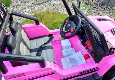 Auto na Akumulator S2388 Jeep Różowy 4x45W LEAN CARS