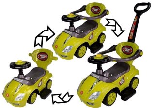 Jeździk z Pchaczem Mega Car 3w1 Żółty LEAN CARS