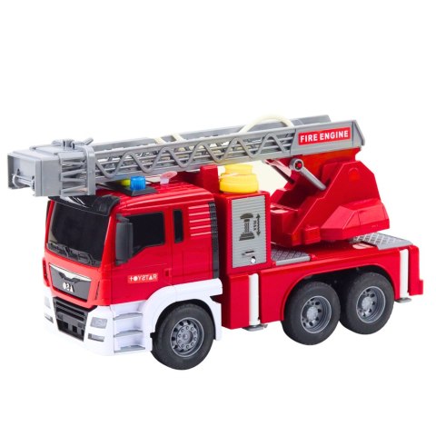 Wóz Strażacki Z Wysięgnikiem Straż Pożarna Napęd Lanie Wody Światła Dźwięki LEAN Toys
