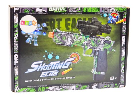 Elektryczny Pistolet Na Kulki Wodne Strzałki 2w1 Zielony LEAN Toys