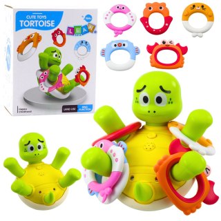 Interaktywna Zabawka Do Kąpieli Żółw Z Fontanną Kolorowe Kółka LEAN Toys
