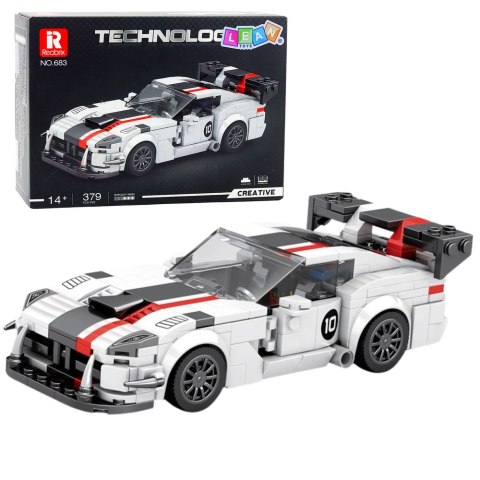 Klocki Konstrukcyjne Samochód Sportowy VIPER Biało-Czerwony 379 el. LEAN Toys