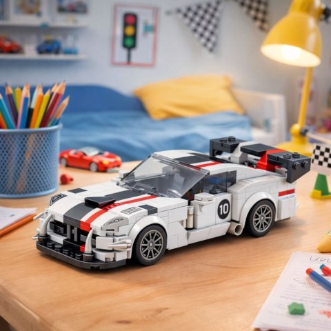 Klocki Konstrukcyjne Samochód Sportowy VIPER Biało-Czerwony 379 el. LEAN Toys
