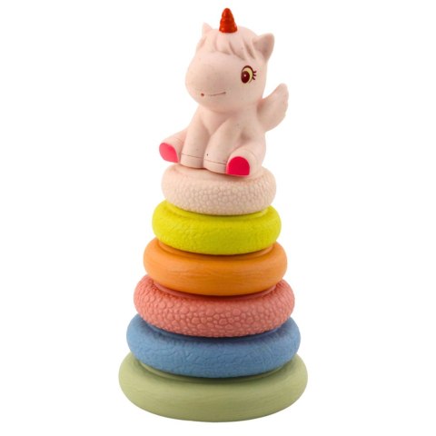 Miękka Piramida Sensoryczna Jednorożec Gumowa EKO Kolorowa LEAN Toys