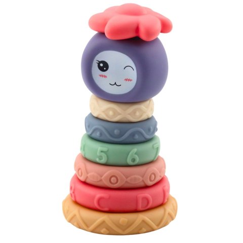 Wieża z Miękkich Klocków Piramida Sensoryczna Kolorowa 8 el. LEAN Toys