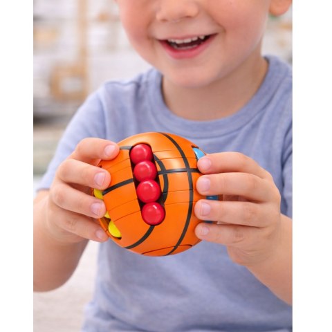 Piłka Łamigłówka Zręcznościowa Logiczna Sensoryczna Dla Dzieci Pomarańczowa LEAN Toys