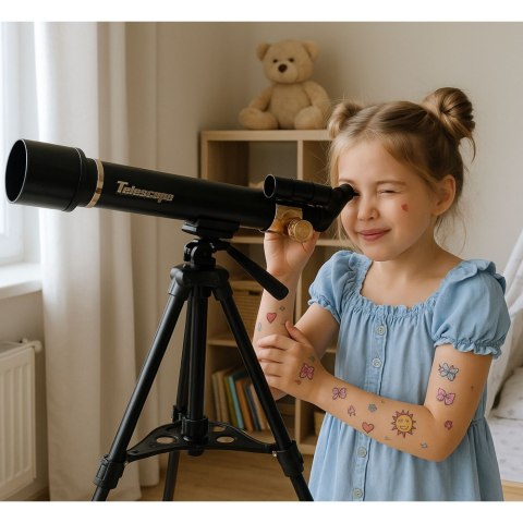 Teleskop Astronomiczny Edukacyjny Aluminiowy Akcesoria Statyw 1.35 M LEAN Toys