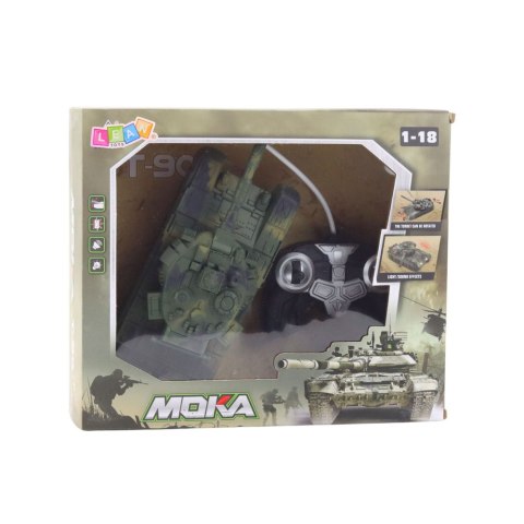 Czołg Wojskowy T90 Zdalnie Sterowany RC Światła Dźwięki Zielony 1:18 LEAN Toys