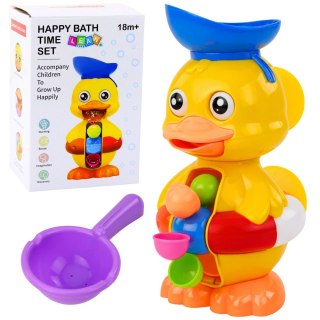 Zabawka Interaktywna Do Kąpieli Kaczka Z Młynkiem Przyssawki Łyżeczka LEAN Toys