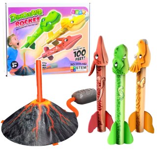 Zestaw Wyrzutnia Dinozaurów Wulkan Rakiety Piankowe Kolorowe LEAN Toys