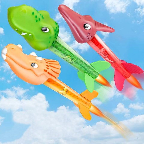 Zestaw Wyrzutnia Dinozaurów Wulkan Rakiety Piankowe Kolorowe LEAN Toys