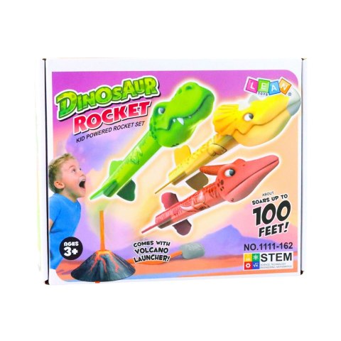 Zestaw Wyrzutnia Dinozaurów Wulkan Rakiety Piankowe Kolorowe LEAN Toys