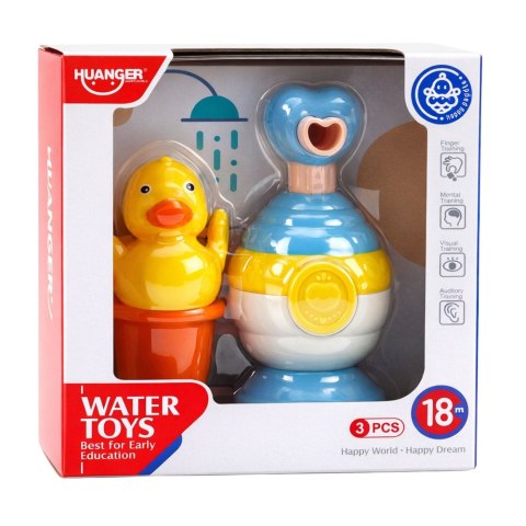 Zestaw Zabawki Do Kąpieli Kaczuszka Dozownik Mydła Kubeczek Niebieski LEAN Toys