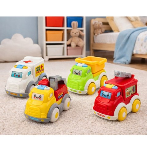 Zestaw Autka Miejskie Dla Malucha Napęd Ruchome Elementy Światła Dźwięki LEAN Toys