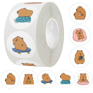 Naklejki Z Kapibarą Taśma Różnorodne Wzory 2,5cm 500szt LEAN