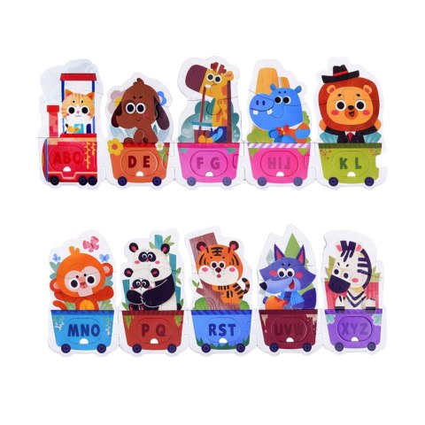 Puzzle Edukacyjne Dla Malucha Alfabet Pociąg Ze Zwierzętami 40 el. LEAN Toys