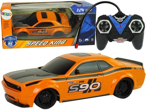 Zdalnie Sterowane Auto Sportowe 1:24 Wyścigi Pomarańczowe 27 R/C Pilot LEAN Toys