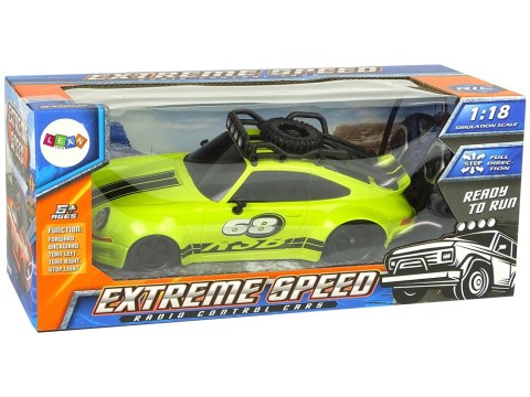 Samochód Sportowy 1:18 Zielone Koło Zapasowe Pilot LEAN Toys