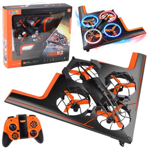 Dron Zdalnie Sterowany RC Latający Quadcopter Światła LED Aplikacja LEAN Toys