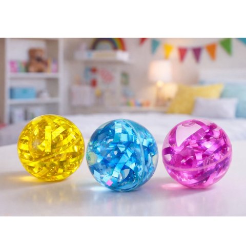 Elastyczna Piłka Do Odbijania Z Kauczuku Konfetti Świeci Mix 7 cm LEAN Toys