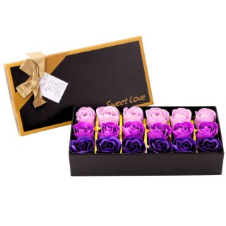 Flower Box Wieczne Pachnące Róże Kwiaty w Pudełku Fioletowe 18 szt. LEAN