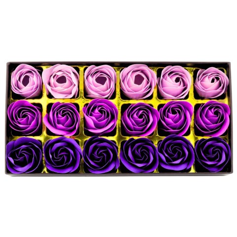Flower Box Wieczne Pachnące Róże Kwiaty w Pudełku Fioletowe 18 szt. LEAN