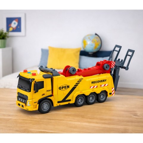 Samochód Holownik Pomoc Drogowa Hak Platforma Światła Dźwięki 1:16 LEAN Toys