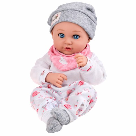 Lalka Bobas Z Akcesoriami Do Karmienia Śliniaczek Czapeczka 28 cm LEAN Toys