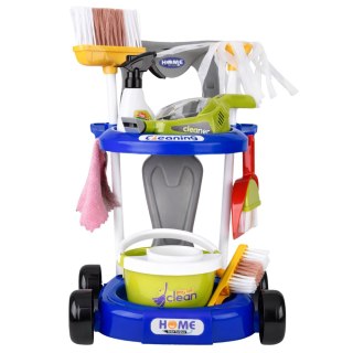 Zestaw Do Sprzątania Dla Dzieci Wózek Odkurzacz Interaktywny Akcesoria 20el LEAN Toys