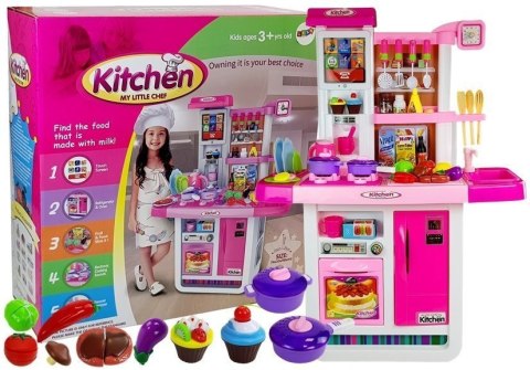 Kuchnia Woda Garnki Artykuły Spożywcze Na Baterie Dźwięk Różowa LEAN Toys