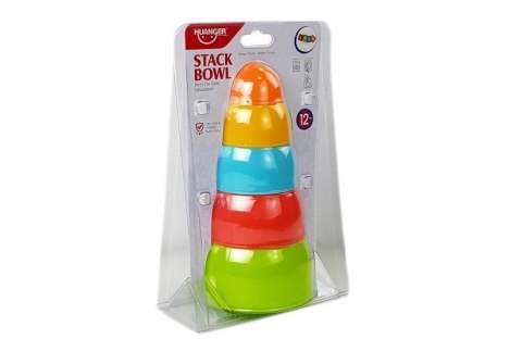 Piramidka Kubeczki Układanka Zręcznościowa dla Malucha 5szt LEAN Toys