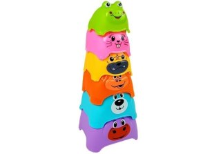 Piramidka dla Niemowlaka Zwierzątka Kubeczki LEAN Toys