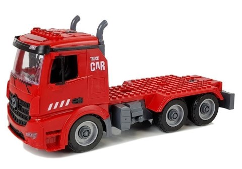 Zestaw DIY Wóz Strażacki 2w1 Wymienne Podnośniki Śrubokręt Dźwięk Efekty Świetlne Kask LEAN Toys