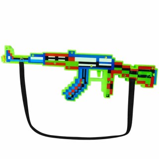 Karabin Pikselowy Broń Światła Dźwięki Laser Zielony 45 cm LEAN TOYS