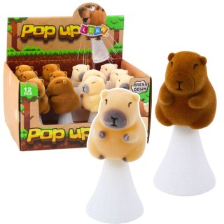 Skacząca Kapibara Na Sprężynie Pop Up Beżowa Brązowa 10cm LEAN TOYS