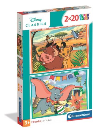 Puzzle 2x20 Super Color DISNEY CLASSIC KRÓL LEW I DUMBO Clementoni 24837 Clementoni