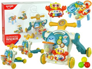 Pchacz 4w1 Stolik Edukacyjny Hulajnoga Rower Dla Dzieci Niebieski LEAN Toys