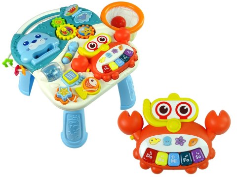 Pchacz 4w1 Stolik Edukacyjny Hulajnoga Rower Dla Dzieci Niebieski LEAN Toys
