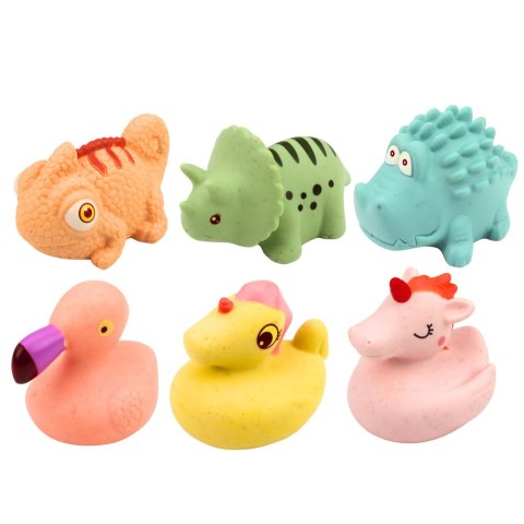 Zestaw Gumowe Zwierzątka Edukacyjne Do Kąpieli Zabawy Pastelowe 6 szt. LEAN Toys