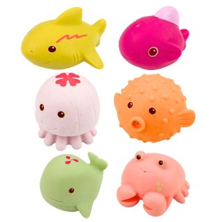 Zestaw Gumowe Zwierzątka Morskie Edukacyjne Do Kąpieli Zabawy 6 szt. LEAN Toys